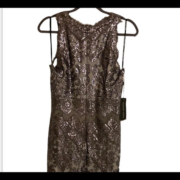 TADASHI SHOJI BERA SEQUIN EMBROIDERED DRESS Size 10 NWT Wedding Cocktail Silver - Picture 9 of 16